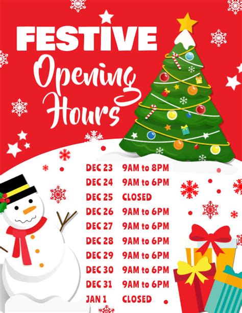 holiday hours sign template free